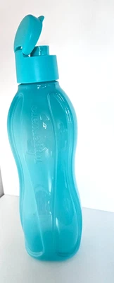 Tupperware EcoEasy 750 ml Eco Bottle Ökoflasche Trinkflasche hellblau glitzer - Bild 1 von 2