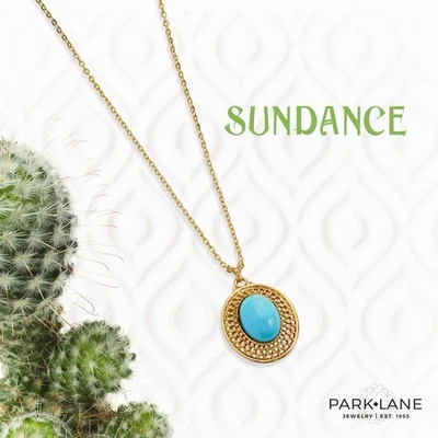Park Lane SUNDANCE золото филигранный бирюзовый подвеска ожерелье розничной $72 - Изображение 1 из 4