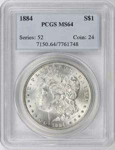 1884 $1 Morgan Dollar PCGS MS64 - Picture 1 of 4