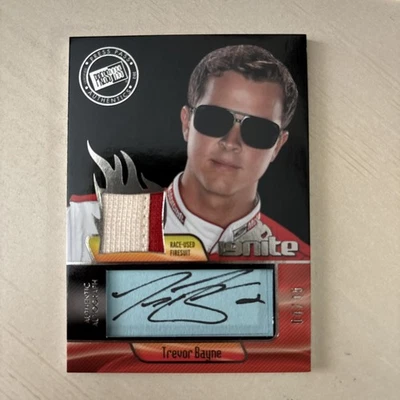 2012 Press Pass Trevor Bayne Race Used Fire-Suit Auto Autograph #ed 04/45 - Image 1 of 2
