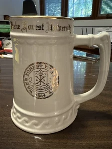 Wake Forest University Mug/Stein- White w/Gold Trim - Old Logo,1972 - Picture 1 of 5