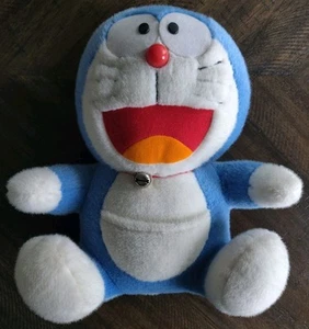 Juguete de peluche vintage Doraemon 14" Fujiko Pro 1970 gato anime japonés - Imagen 1 de 8