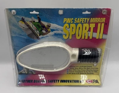 Espejo CIPA 11160 PWC Safety 3.5" x 6.25" Sport II (Negro) Nuevo Antiguo Stock Foto 1 de 2