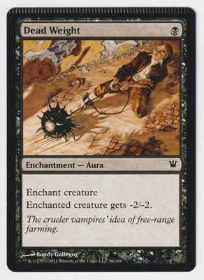 Crimped Dead Weight MP Innistrad 2011 WOTC MTG Magic Factory Error Misprint Aura - Image 1 of 2