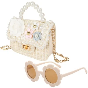 Little Girls Toddler Crossbody Purse Mini Cute Princess Handbag Pearl Handle ... - Picture 1 of 6