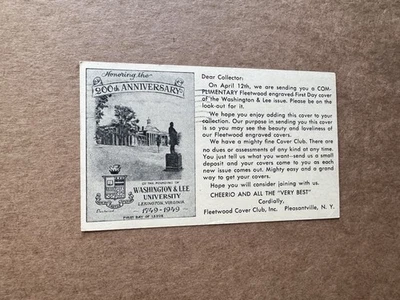 Tarjeta postal preimpresa de Estados Unidos 1949 + anuncio de distribuidor de sellos (01) UX27 + anuncio Fleetwood FDC #982 Foto 1 de 2