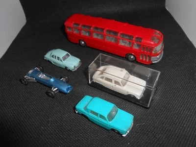 Lot 4 Micro-NOREV d'Origine + 1 F 1 - Bus,Renault - Ech : 1/86 - Très Bon Etat - Photo 1/4