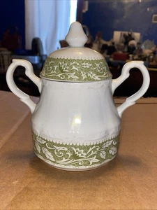 Sucrier J & G Meakin pierre de fer anglaise coloniale sterling vert renaissance - Photo 1/8