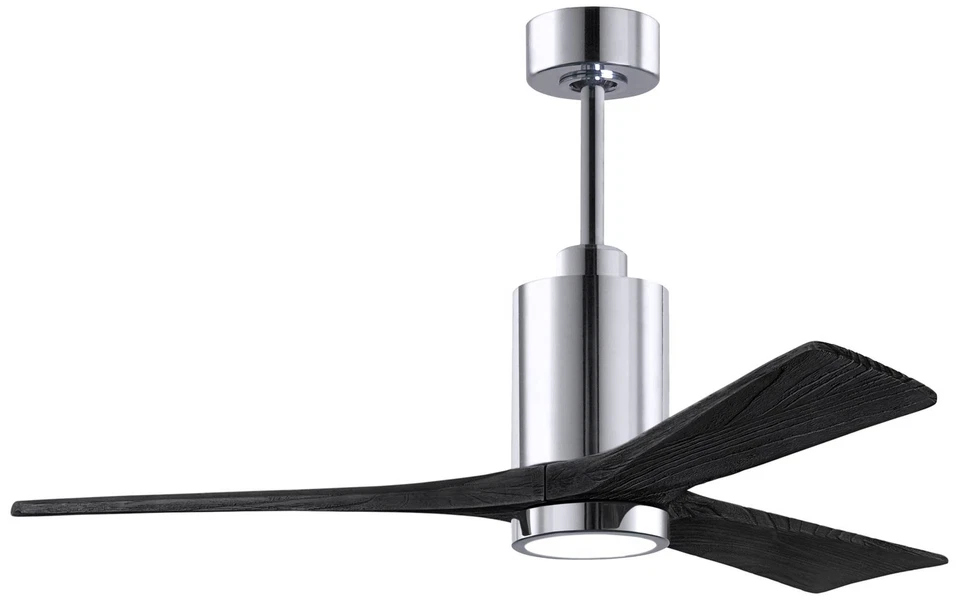 52" Patricia-3 Chrome LED Ceiling Fan with Black Blades - Image 1 of 1