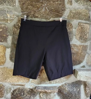 Calvin Klein Women's Black Pull-On Shorts Faux Fly Front Inseam 9" Size L - Image 1 of 4