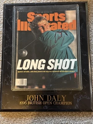 Sports Illustrated 1995 John Daly Golf British Open Autographed Signed Plaque - Image 1 of 3