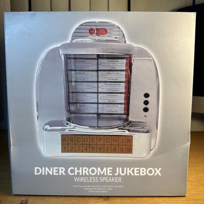Altavoz Bluetooth de Mesa Diner Jukebox Cromado Retro Plateado - NUEVO - Imagen 1 de 4