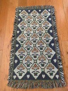 Park B. Smith Woven 35” Flower Pots  Table  Runner Rug Country Hearts Cotton - Picture 1 of 8
