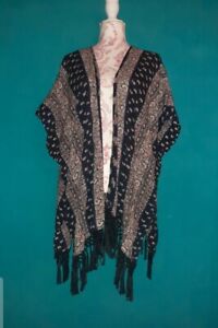 Lange Fransenweste/Kimono von Abercrombie & Fitch, M-L, Boho, Hippie