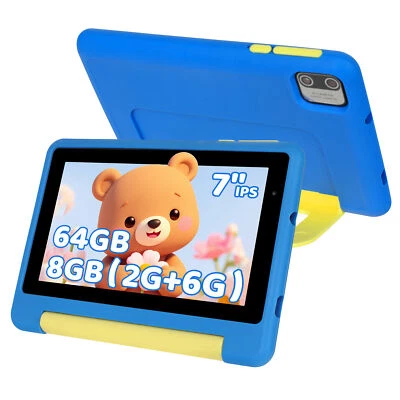 NEW 7 inch Android 13 8GB+64GB Wi-Fi Bluetooth 1024 * 600 HD-Display Kids Tablet - Image 1 of 4