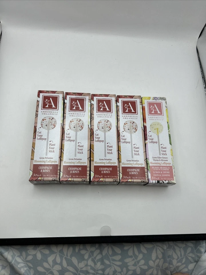 Amborella Organics Blooming Lollipops Lot Of 5 Boxes 15 Lollipops Total - Image 1 of 4