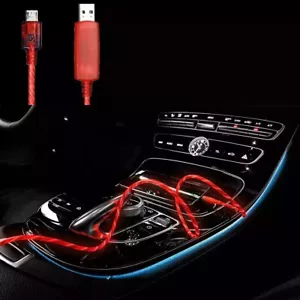 3 Feet Micro USB Cable Charge Sync Red Light up Pulse Electroluminescent V2 x10 - Picture 1 of 5