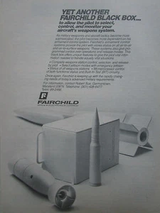 1981-1982 PUB FAIRCHILD SPACE ELECTRONICS FLUGZEUG WAFFENSYSTEM BLACK BOX ANZEIGE - Bild 1 von 1