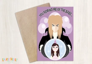 Jim Henson Labyrinth - Jareth Illustrated Birthday Card 4.5 by 6 Inch - Picture 1 of 3
