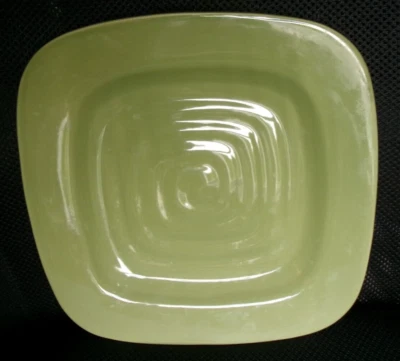 GIBSON HOME Olive Green 11-1/8" SQUARE Ridges Dinner Plate SO - Image 1 of 2