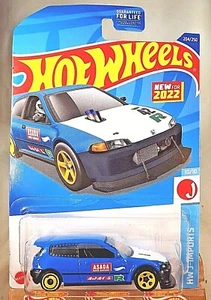 2022 Hot Wheels #204 HW J-Imports 10/10 Honda Civic Custom blau mit gelbem 5/AD Sp - Bild 1 von 5