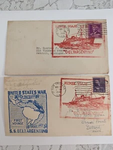 Vintage FDC x2 Deltagentino Ship United States Mail 1940 Argentina - Picture 1 of 2