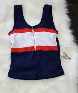 Top con cremallera frontal multicolor Orange Kiss sin mangas talla mediana #268 - Imagen 1 de 8