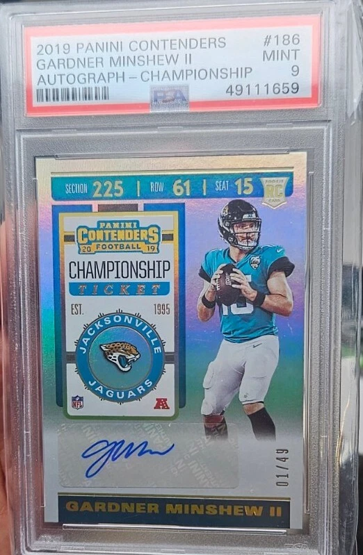 GARDNER MINSHEW 2019 CONTENDERS CHAMPIONSHIP TICKET AUTO #1/49 PSA 9 ~ RAIDERS🔥 - Image 1 of 1