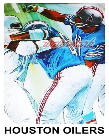 NFL Houston Oilers Color ART Poster Reprint Print 8 X 10 Photo Picture Cover