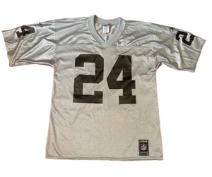 Oakland Raiders Charles Woodson #24 Silver Reebok Authentic NFL Jersey Sz Medium - Picture 1 of 8