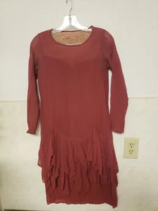 As-Is Antique FLAPPER 1920s vintage CHIFFON DRESS XS-Sm Sweetheart Sheer Ruffle - Picture 1 of 20