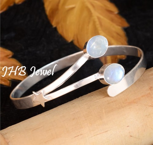 VALENTINO Bracciale Argento Sterling 925 Pietra di Luna Arcobaleno Pietra di Luna per 1° Incontro Regalo