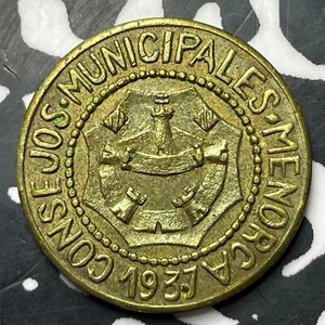1937 Spain Civil War Menorca 1 Peseta Lot#MK319 - Picture 1 of 2