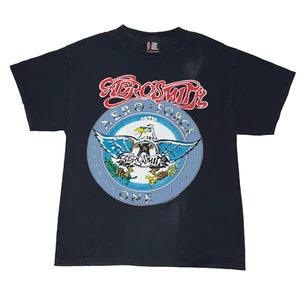 Vintage Aerosmith Aero Force One Concert Giant Tour Shirt 2001 Small/M Thrashed - Picture 1 of 16