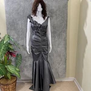 JUNO Dress Collection Formal Sleeveless Maxi Dress Gown women’s L metallic Gray - Picture 1 of 10