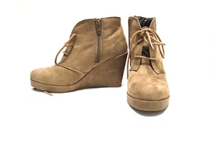 Merona Ankle Boots Microsuede Wedge Fashion Bootie Size 6 - Picture 1 of 7