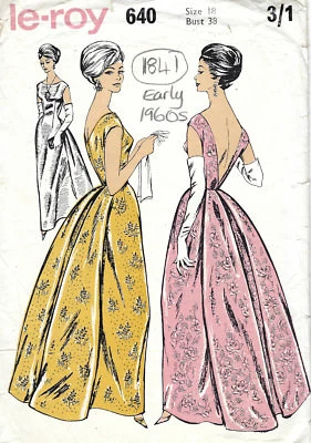 1960s Vintage Sewing Pattern B38 EVENING DRESS (1841) - Image 1 of 2