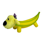 Multipet Smiling Dog Loofa Pals Latex Plush Dog Toy, Banana Shaped, Bright Color