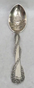 WASHINTON DC CAPITOL & WASHINTON MONUMENT STERLINGSILBER 5 3/4" SOUVENIRLÖFFEL - Bild 1 von 4