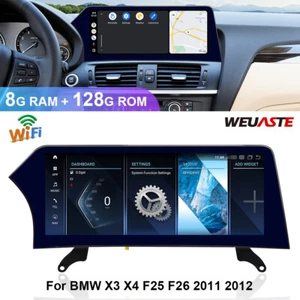 Car GPS 12.3'' Blade Screen 8+128G Radio Wireless Carplay For BMW X4 F26 2011-12 - Picture 1 of 12