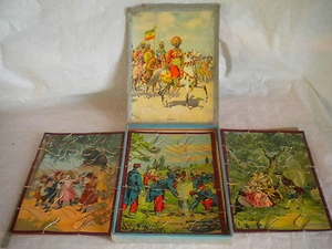 Vintage Jigsaw Soupe des Fantassins French soldiers 1890s + 2 others - Picture 1 of 5