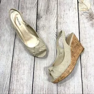 Cuñas Jenny de lona beige Maurices talla 10 - Imagen 1 de 6