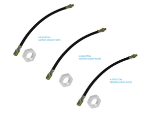 GBH108 MORRIS MINOR FLEXIBLE BRAKE HOSE & NUT X 3 - Picture 1 of 1