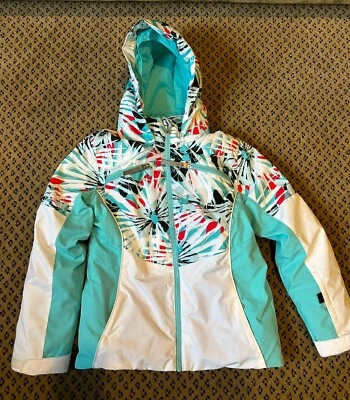 Spyder Girl's Snow Ski Snowboard Winter Jacket White Island Sz 14 EUC - Image 1 of 4