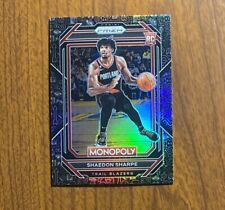 2022-23 Prizm Monopoly #74 Shaedon Sharpe Black Icons Prizm Variation Rookie RC