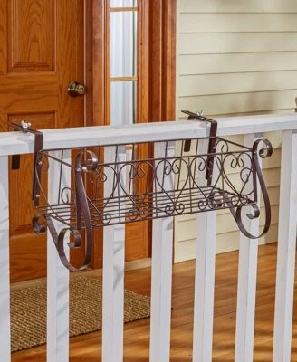 Metal Rail Planters or Coco Liners Balcony Flower Box Porch Fence Deck Brown - Image 1 of 4