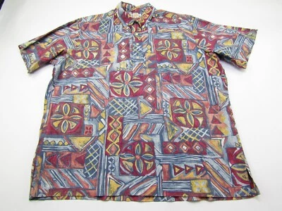 Camisa Reyn Spooner Para Hombres XL 1/4 Abotonada Abstracta Floral Camisa Isla Hawaiana Foto 1 de 4