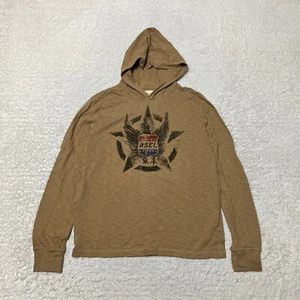 Ralph Lauren Denim Supply Hoodie Men Medium Tan Lightweight Long Sleeve Shirt - Picture 1 of 11
