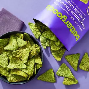 (4 pack) Finely Ground Cassava Flour Guacamole Flavored Tortilla Chips, 10 oz - Picture 1 of 6