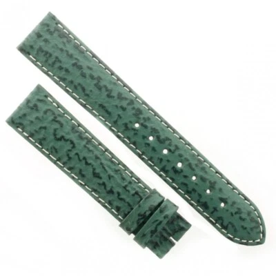 Zenith Watch Strap Shark Green 18/16 MM Sewing Bianco. Length 75/114 MM - Image 1 of 4